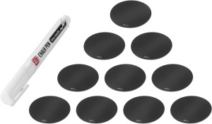 Set Etichete ZWILLING Cube, 10 etichete scriabile, 1 creion alb, negru
