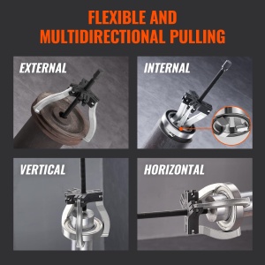 Set Extractor VEVOR XC6527 2 Dimensiuni 3 si 7 Forta Maxima 2-5 T Constructie din Otel Rezistent - Img 4