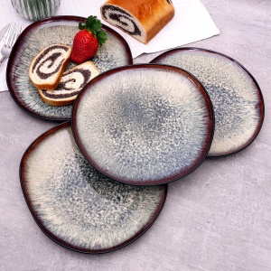 Set Farfurii Karaca Schwarz Galactic, 4 Piese, Porcelan, Negru, Modern - Img 3
