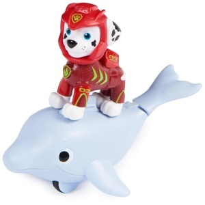 Set Figurine Paw Patrol Aqua Pups - Marshall si Delfin, 6 cm si 13 cm, pentru copii de la 3 ani - Img 4