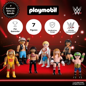 Set Figurine PLAYMOBIL WWE cu Hulk Hogan, Stone Cold, John Cena si Accesorii - Img 2