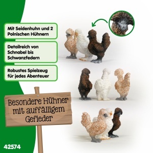 Set Figurine Pui Schleich Farm World 42574 - 3 Piese, Detalii Realiste - Img 3