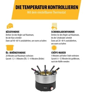 Set Fondue Tristar FO-1110, 1.5 L, 2-in-1, Inox, PFAS-fri - Img 7
