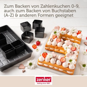 Set forme de copt Zenker pentru numere si litere, 9 piese, rezistent la caldura, negru - Img 5