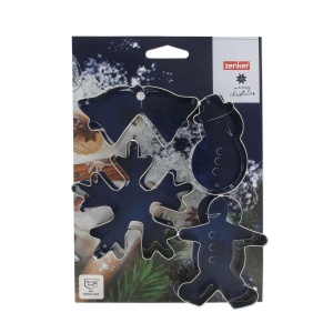 Set forme pentru prajituri Zenker 672805 Craciun 4 modele inox - Img 5