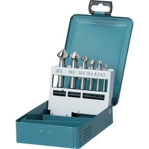 Set freze conice Makita D-42204, 6 piese, HSS, unghi 90, 6.3-20 mm