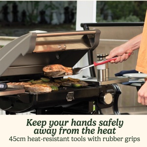 Set Grill Cuisinart 3 piese Spatula, Furculita si Zange din Otel Inoxidabil, Maner Lung - Img 4