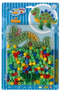 Set Hama 8909 cu 250 Perle Maxi Colorate, Placa Dino si Accesorii
