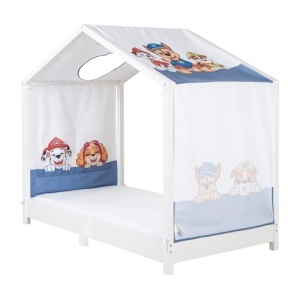 Set husa pentru pat Montessori roba 70x140 cm, design Paw Patrol, cu buzunare si fereastra decorativa - Img 3