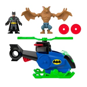 Set Joc Imaginext DC Super Friends cu Batcopter si Figurine Batman si Man-Bat - Img 5
