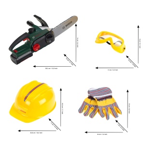 Set Jucarie Motoferastrau Bosch Theo Klein cu Accesorii, cu Sunet si Lumina, pentru Copii de la 3 Ani - Img 9