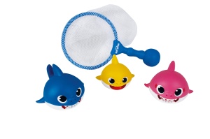 Set jucarii baie ODS 48822 Baby Shark cu plasa PVC moale 3 figurine - Img 5