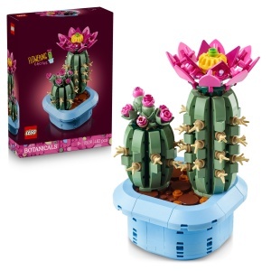 Set LEGO Botanicals 11509 Kaktus Decorativ cu Flori Roz 482 Piese pentru Copii si Adulti