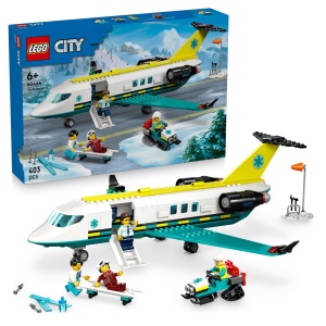 Set LEGO City - Avion de salvare cu 4 mini-figuri si accesorii, 403 piese
