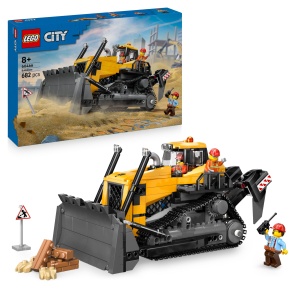 Set LEGO City Bulldozer Galben 60466 682 Piese cu Mini-Figuri si Accesorii