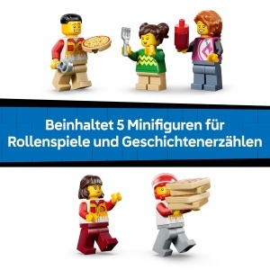 Set LEGO City Pizza cu Vehicule - 60496, 494 piese, 5 minifigurine - Img 6