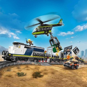Set LEGO City - Politie si Hoti - Tren electric cu 6 minifigurine si accesorii - Img 2