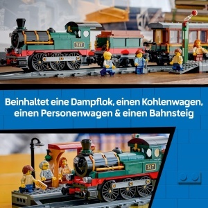 Set LEGO City Tren cu Aburi 60511 - 575 piese, 5 figurine, accesoriu statie - Img 3