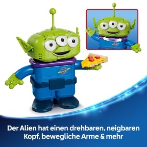 Set LEGO Disney Pixar Alien cu Raketa Pizza Planet, 714 piese, 3D - Img 5