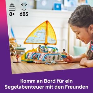 Set LEGO Friends Aventura cu Velierul 42664 Barca cu Panze 4 Minifigurine si 2 Delfini 685 Piese - Img 2