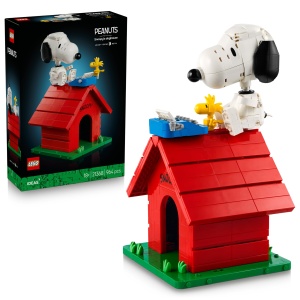 Set LEGO Ideas Peanuts Snoopys Hundehutte, 964 piese, decor retro