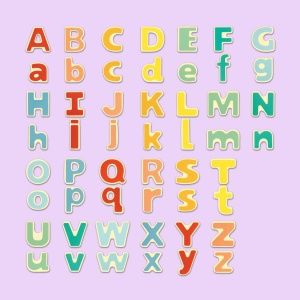 Set litere magnetice Hape 52 bucati lemn colorat pentru copii 3 ani - Img 8