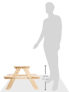 Set masa si bancute pentru copii Pinolino Nicki 4 locuri lemn masiv pentru exterior 90 x 79 x 50 cm - Img 3