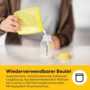 Set Medela pentru Pastrarea Laptelui Maternal, 150ml, Cu Beute Reutilizabile si Sac de Racire - Img 5