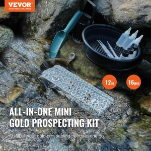 Set mini echipament pentru cautare aur VEVOR SL-12T 16 piese aluminiu rezistent portabil - Img 2
