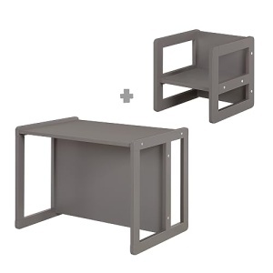 Set mobilier copii Roba 3in1 multifunctional lemn MDF culoare antracit - Img 18