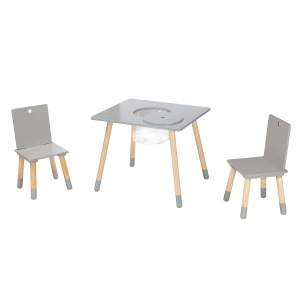 Set mobilier copii Roba din lemn 3 piese masa cu spatiu de depozitare si 2 scaune grinatural - Img 6