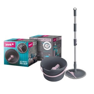 Set mop cu galeata si microfibra York ROLLUP, sistem ergonomic, telescopic