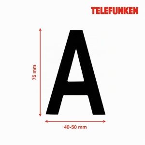 Set numere si litere autoadezive TELEFUNKEN, cifre 0-9, litere A-H, design elegant, negru - Img 5