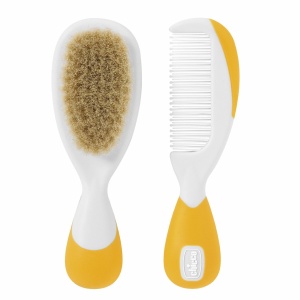 Set Perie si Kamm Chicco pentru Bebei, Cu Perii Naturale, Rutschfest - Img 3