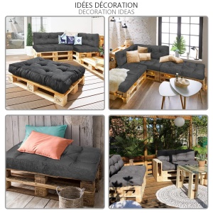 Set Perne pentru Paleti VOUNOT, Waterproof, 120x80 cm, Gri - Img 7