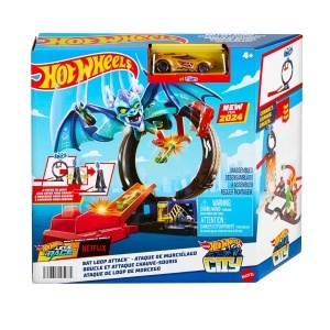 Set pista Hot Wheels Bat Loop Attack cu 1 masinuta, joc de actiune, 164 - Img 6