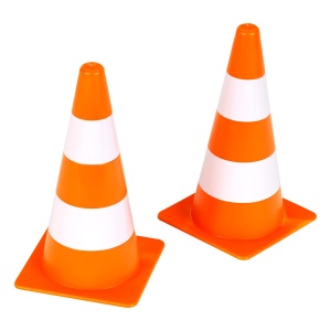 Set Pylone Theo Klein pentru Educatia Rutiera, 10 bucati, 13 cm