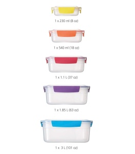 Set recipiente alimentare Joseph Joseph Nest Lock 5 piese etanse multicolore - Img 6