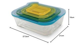 Set recipiente din sticla Joseph Joseph Nest 4 piese multicolor rezistent la temperaturi extreme - Img 5
