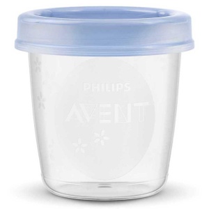 Set recipiente Philips Avent SCF61810 pentru depozitare lapte matern 180ml cu capac etans si adaptoare - Img 2