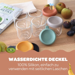 Set recipiente sticla Beaba 250 ml 2 buc rezistente la temperaturi culori NachtblauHoney - Img 4
