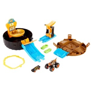 Set Stunt pentru Masini Hot Wheels GVK48, Arena cu Rampa, 1 Masina 164 si 1 Monster Truck - Img 2
