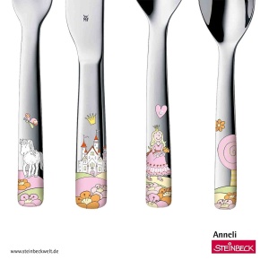 Set tacamuri copii WMF Prinzessin Anneli, 4 piese, inox Cromargan, pentru 3 ani - Img 3