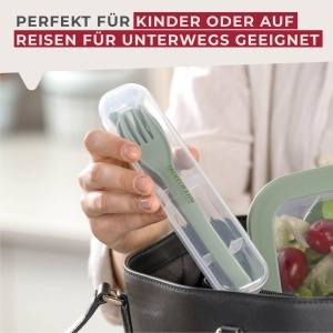 Set tacamuri Fackelmann To Go 4 piese plastic rezistent verde ideal pentru calatorii si copii - Img 5