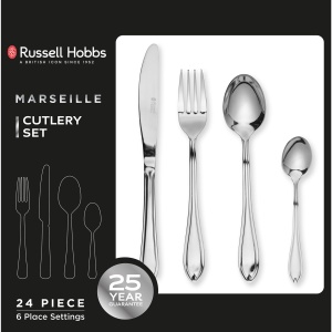 Set tacamuri Russell Hobbs RH02224EU7 Marseille, 24 piese, otel inoxidabil, pentru 6 persoane - Img 3
