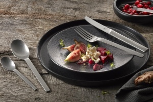 Set tacamuri ZWILLING Minimale Vintage 30 piese design ciocanit otel inoxidabil 1810 - Img 3