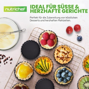 Set Tarteform Nutrichef 10 Mini Tartelette 10 cm, Carbonstahl, Antihaft - Img 5