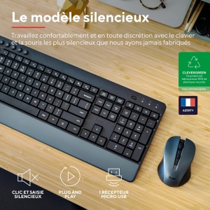 Set Tastatura si Maus Wireless Trust Trezo AZERTY, Design Ergonomic, Materiale Reciclate - Img 2