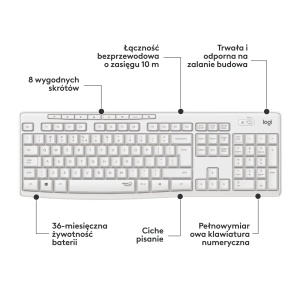 Set tastatura si mouse Logitech MK295, wireless, alb, cu tehnologie SilentTouch - Img 5