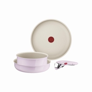 Set Tefal Ingenio Serenity L830S404 4 Piese Antiaderent Design Compact Pink Clay